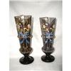 Image 1 : Hand Blown Vases Etched Enameled 19th C #2071185