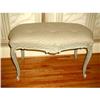Image 1 : French Stool Bench Carved Linen Tufted 19th C #2071189