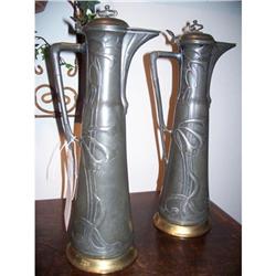 French Art Nouveau Pewter Tankards #2071407