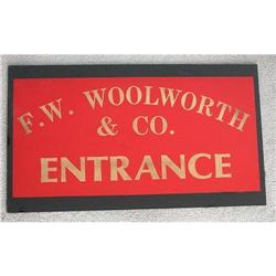 old vintage 1900s WOOLWORTH'S GLASS TRADE sign #2071530