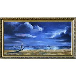 ORIG OIL PAINTING OF BLUE SKY AND SEASCAPE  #2071550