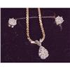 Image 1 : 14kt  Gold Diamond Necklace 1ct  Earrings 14k #2071985