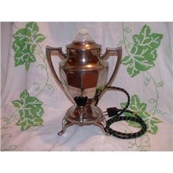 Coffee Samovar Nickel Plate with Milk Glass #2086249