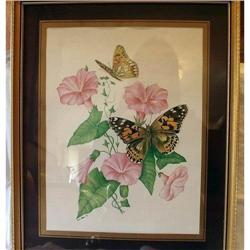 Morning Glory and Butterflies Signed Mick #2086260