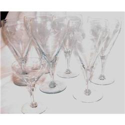 Etched Vintage Stems 6 Goblets 1 Champagne #2086265