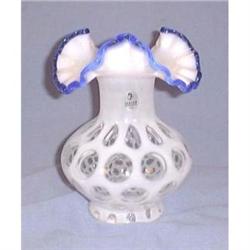 Fenton Coin Dot Vase in Crystal Opalescent and #2086268