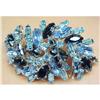 Image 1 : LARGE 2 TONE BLUE RHINESTONE BROOCH #2086496