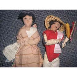 8" Cloth Mexican Couple W/Baby Dolls Stamped #2086520