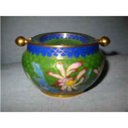 Cloisonne vintage revolving jar floral pat! #2086637