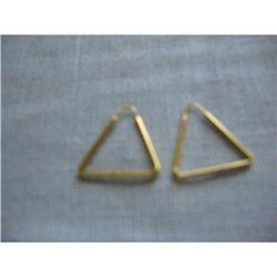 14K. Gold Earings Art deco rectangular! #2086645