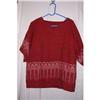 Image 1 : Vintage Oaxaca Hand Woven Red Blouse #2086673