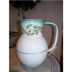 French Enameled Metalware Tall Pitcher #2086679