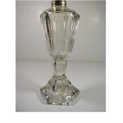 ETCHED PRESSED GLASS WHALE OIL LAMP #2086716