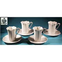 RS GERMANY (4) CHOCOLATE CUP AND SAUCERS  #2086725