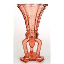 Czech Pink Art Deco Glass Rocket Vase #2086773