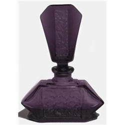 Purple Art Deco Art Glass Perfume Bottle #2086898