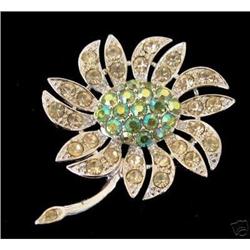 Rhinestone Flower Shaped Brooch #2086912