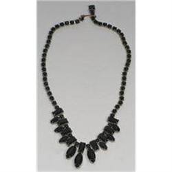 Black Cabochons Glass Jeweled Rhinestone Choker#2086940