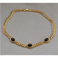 NAPIER Enamel Cabochon Goldtone Chain Necklace #2086943