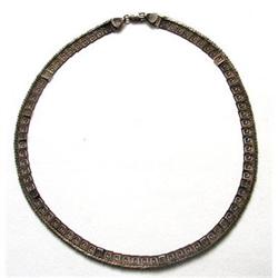 925 Sterling Silver Greek Key Necklace Choker #2086962