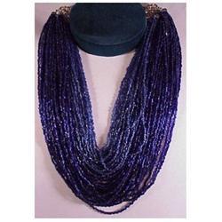 Czechoslovakian 50 strand blue glass beaded #2087035