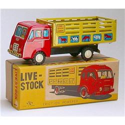 old vintage Tin Friction Toy LIVESTOCK truck #2087053