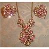 Image 1 : HOLLYCRAFT Necklace EARRINGS Set 1950 -VINTAGE-#2087098