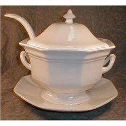 ADAMS Ironstone TUREEN Ladle UNDERplate White #2087100