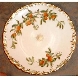 LIMOGES Peach PLATE GreenLEAF Crosby HP - T & V#2087122