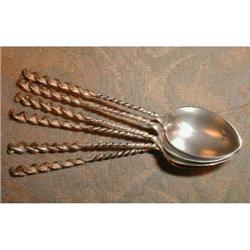 STERLING Spoons TWISTED Handles Whiting ANTIQUE#2087126