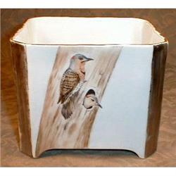 Square FERNER Hand PAINTED Birds - Antique - #2087127