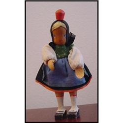 Doll Wood Foreign Ethnic  4.5" Western Germany #2087370