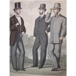 Antique hand colored men's fashion print #2087402