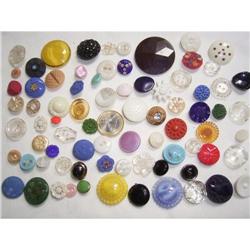 77 different vintage glass buttons #2087406