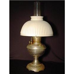 Lamp with ribbed milk glass shade #2087412