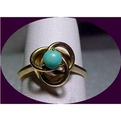 14k Gold & Persian Turquoise Ring #2087473