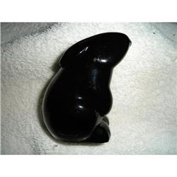 Baccarat Black Upright Rabbit 3 1/4" High #2087510