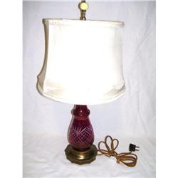 Ruby Cut Glass Lamp #2087555