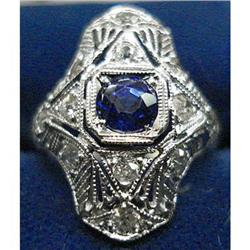 Art Deco White Gold Filigree Diamond Ring #2095533