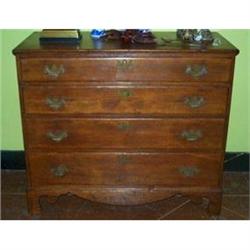 Circa 1800 Pine Chest, Bracket Feet  #2095992