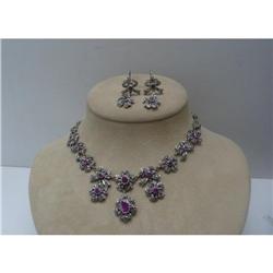 Victorian Gold / Silver Ruby & Diamond Necklace#2096025