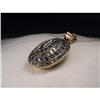 18K Pink Gold Rose Cut Diamond Sapphire Pendant#2096081