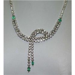 14kt Gold 16ct Diamond and Emerald Necklace 14k#2096378