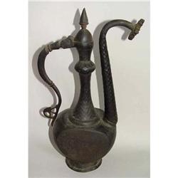 19c Islamic Qajar Bronze Ewer Persian Listed #2096381