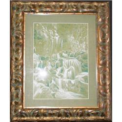 Waterfalls by Rose Brown pastel chalk drawing #2105849