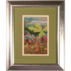 Tropical Seaside pastel painting signed Brown #2105863