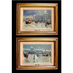 Paris at Dusk Scene (B) Oil Painting signed #2106295