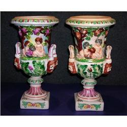 2 Capodimonte Flower Vase #2106311