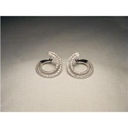14K WG Diamond Double Hoops Hoop Earrings #2106343