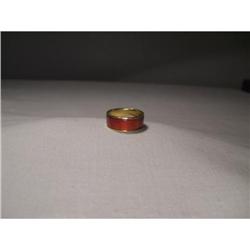 18K YG Gold Hidalgo Red Enamel Insert Band #2106344
